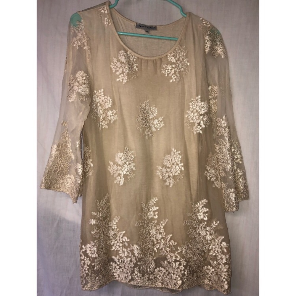 Tempo Paris Cream Lace Blouse